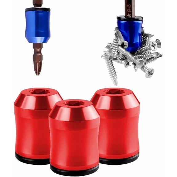 Strong Magnetic Screw Holder Ring, Screwdriver Head Magnetic Ring, Alloy Power Mag Bit Holder, Anti-Slip Design Removable Coil Drill Bit Holder for Drill Tools Household Repairs Mechanics(B)