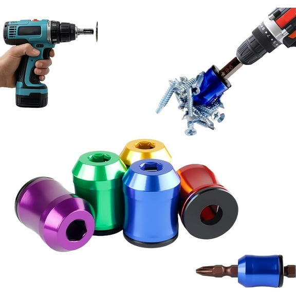 Strong Magnetic Screw Ring, 1/4 Inch/ 6.35 mm Universal Magnetic Screw Ring Bit for Hex Screwdriver and Power Bits Screwring Powerbits,PH2 Screwdriver Head Set