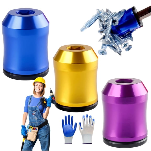 Strong Magnetic Screw Ring For Drill, Magnetizer & Demagnetizer Tool Set, Upgraded Screwdriver Head Magnetic Ring, Anti-Slip Screwdriver Holder