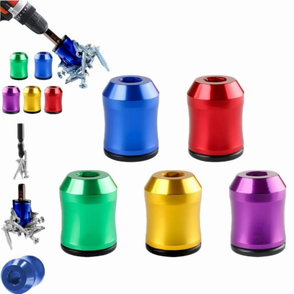 Strong Magnetic Screw Ring, Screwdriver Head Magnetic Ring Screw Holder with Anti-Slip Design Removable Coil for Drill Tools Household Repairs Mechanics Carpenters(5pcs,Blue)