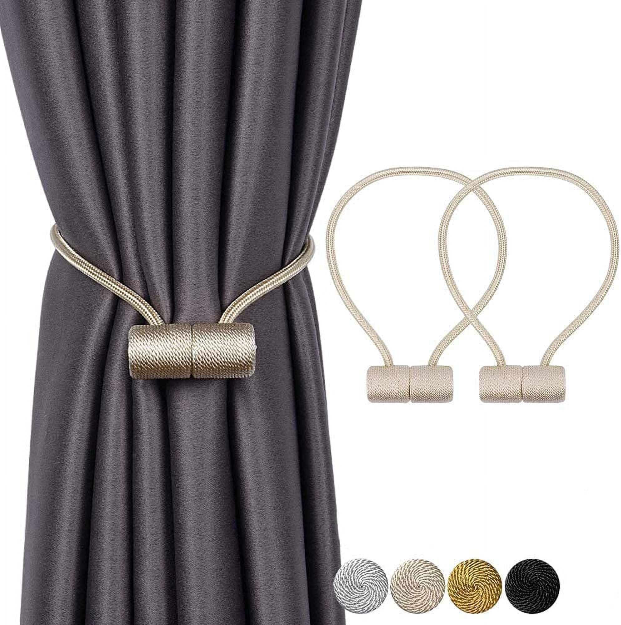 Magnetic Curtain Holders, Magnetic Clips and Tie Backs, Housewarming Gift,  Curtain Tiebacks, Curtain Pulls, Silver 20cm pack of 2 