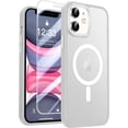 thumbnail image 1 of Strong Magnetic for iPhone 11 Case with Screen Protector - Compatible with Wireless Charging, 21ft Military-Grade Drop Tested, Shockproof Slim Fit Translucent Matte Cover - White, 1 of 13