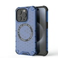 thumbnail image 1 of Strong Magnetic for iPhone 12 Pro Max Case, Military Grade Drop Protection, Compatible with MagSafe, Shockproof Anti-Fingerprint Honeycomb Pattern Translucent Slim Phone Protective Cover,Blue, 1 of 1