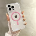 thumbnail image 1 of Strong Magnetic for iPhone 12 Pro Max Clear Phone Case, [Compatible with Magsafe][Military Drop Protection] Slim Shockproof Anti-fall Protective Phone Case for iPhone 12 Pro Max Phone Case,Pink, 1 of 5