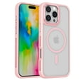 thumbnail image 1 of Strong Magnetic for iPhone 13 Case, Military Grade Drop Protection, Compatible with MagSafe, [Metal Keys]Shockproof Translucent Matte Hard Back Soft Slim Phone Protective Case,Pink, 1 of 5