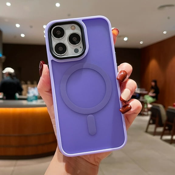Strong Magnetic for iPhone 13 Pro Max Case, [Compatible with Magsafe] [Military Drop Protection] Luxury Slim Translucent Matte Shockproof Thin Case for iPhone 13 Pro Max Phone Case, Lightpurple