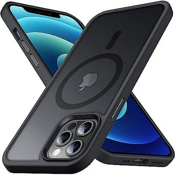 Strong Magnetic for iPhone 13 Pro Max Case, [Compatible with Magsafe] [Military Grade Drop Protection] Protective Shockproof Translucent Slim Phone Case for iPhone 13 Pro Max, Black