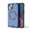 thumbnail image 1 of Strong Magnetic for iPhone 14 Case, Military Grade Drop Protection, Compatible with MagSafe, Shockproof Anti-Fingerprint Honeycomb Pattern Translucent Slim Phone Protective Cover,Blue, 1 of 1
