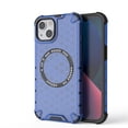 thumbnail image 1 of Strong Magnetic for iPhone 15 Case, Military Grade Drop Protection, Compatible with MagSafe, Shockproof Anti-Fingerprint Honeycomb Pattern Translucent Slim Phone Protective Cover,Blue, 1 of 1