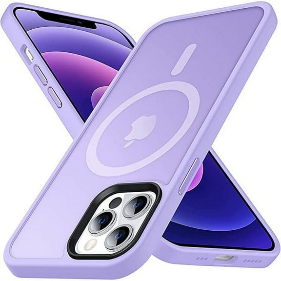 Strong Magnetic for iPhone 15 Pro Max Case, [Compatible with Magsafe] [Military Grade Drop Protection] Protective Shockproof Heavy Duty Translucent Slim Phone Case for iPhone 15 Pro Max, Purple