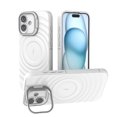 thumbnail image 1 of Strong Magnetic for iPhone 16 Plus Case, Military Grade Drop Protection, Compatible with MagSafe, Built-in Camera Cover Kickstand, Matte Slim Phone Cover for iPhone 16 Plus, White, 1 of 4