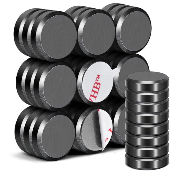 Strong Magnets Dots 35Pcs 0.98x0.2Inch Fridge Refrigerator Magnet for Crafts with Adhesive Backing Magnetic Small Black Button Ceramic Circle Craft Round Heavy Duty Whiteboard