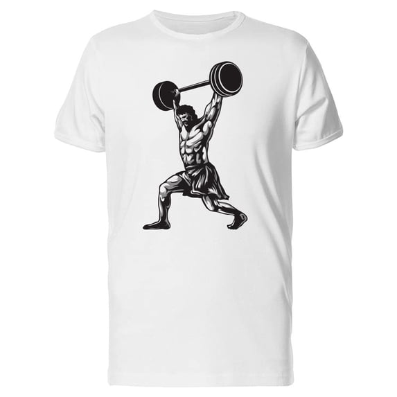 Strong Man Lifting Heavy Weights Tee Men's -Image by Shutterstock