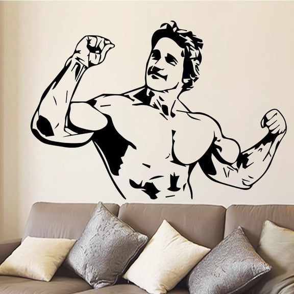 Strong Man Vinyl Wall Decal Fashion Handsome Boys Mural Wall Sticker Beauty Bedroom Home Decorative Decoration Adesivo De Parede 58x40cm