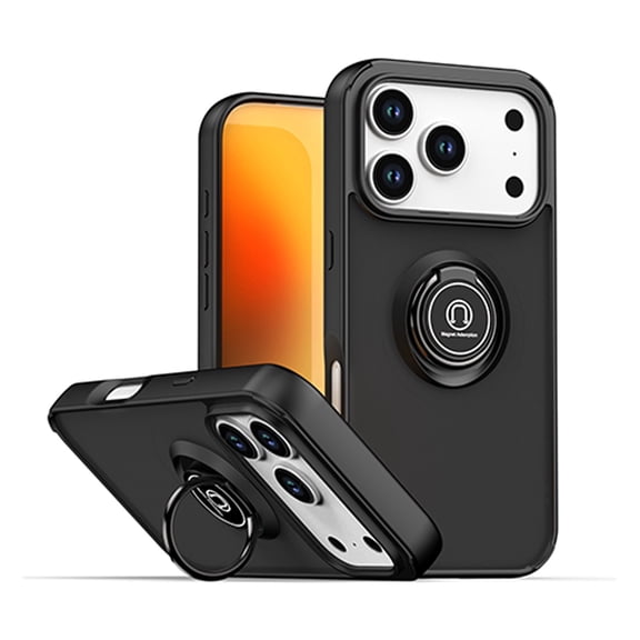 Strong Matte Ring Case for iPhone 17 Pro Max- Black