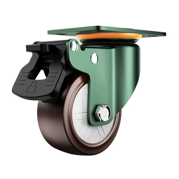Strong Metal Rotating Caster Wheel With Simple Lock Brake 66x70mm Dimensions Perfect For Kitchen And Bathroom Furniture
