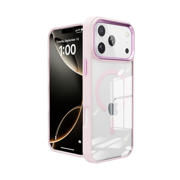 Strong Metal Wireless Charging Case for iPhone 17 Pro Max - Pink