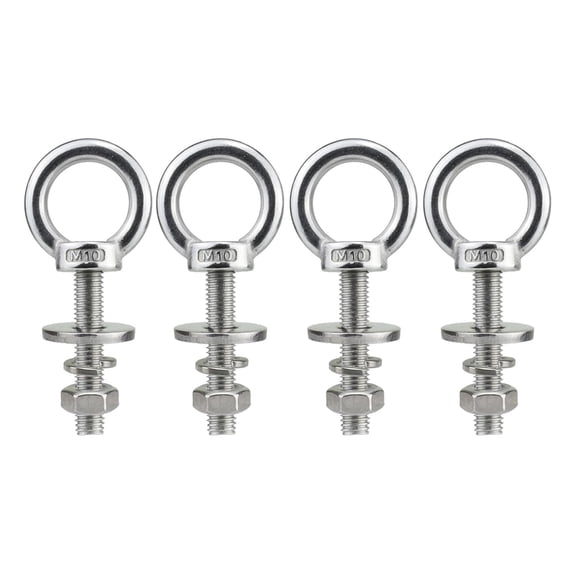 Strong Metal eye Bolt M10X50mm Heavy Duty Screw 440Lbs Capacity Eye Screw Industrial Hanging Bolt for Rigging Lifting