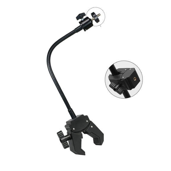Strong Mic Stand Cellphone Tablet Mount Holder with Flexible Gooseneck and Clamp for Stable Shoots in Multiple Angles
