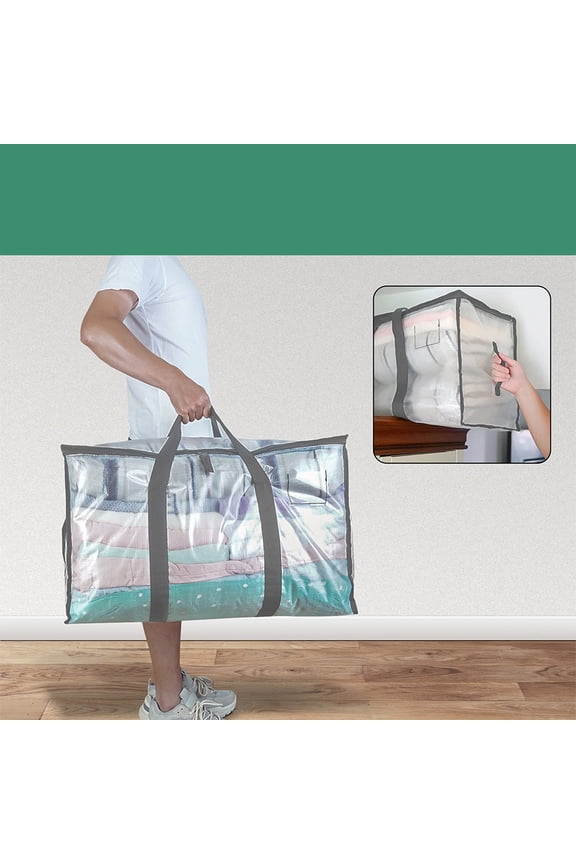 Strong Moving Bags with Zippers & Carrying Handles - Water-Resistant - Heavy Duty Storage Tote for Space Saving,Alternative to Moving Box