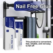 Strong Nail Adhesive White | Waterproof Heavy-Duty No-Drill Construction Glue for Ceramic Tile, Marble, Glass, Metal, Wood, Cement | Indoor Outdoor | 60ml | Odorless, Eco-Friendly