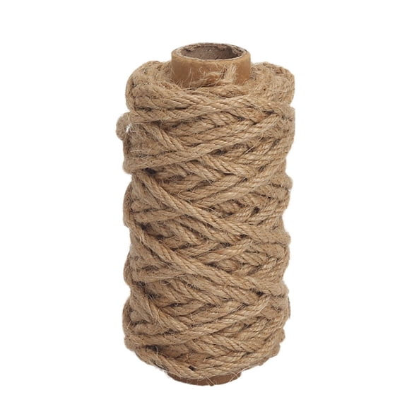 Strong Natural Jute Twine, 4mm Thick 66 Feet Long Jute String Rope Roll for Garden, Arts & Crafts, Home Decor, Packaging