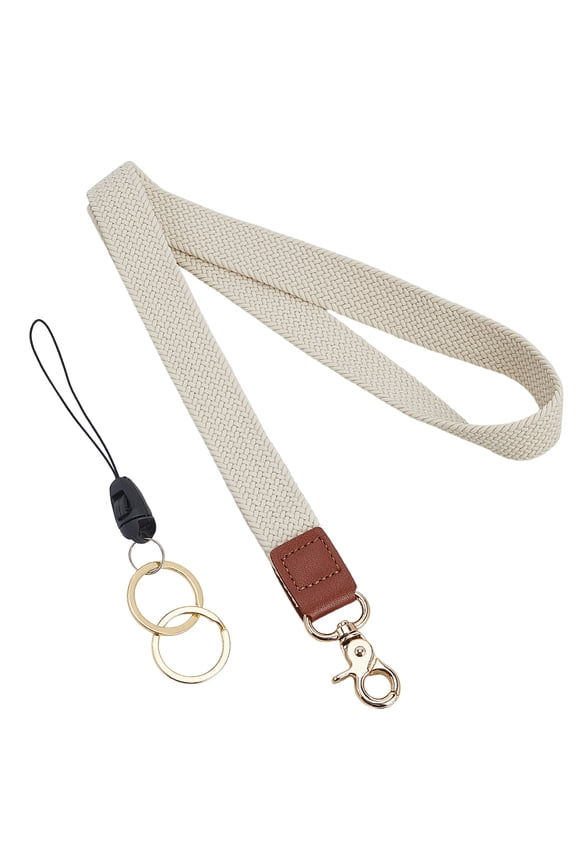 Strong Necklace Lanyard Polyster Stretchy Neck Office Cord Elastic Strap Keychains with Clip Keyring Long ID Badger Holder Lanyard