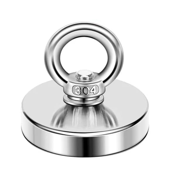Strong Neodymium Fishing Magnet, 286 lbs Pulling Force,Strong Magnets with Countersunk Hole Eyebolt for Retrieving in River and Magnetic Fishing-2 inch