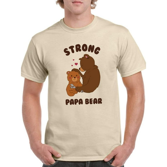 Strong Papa Bear T-Shirt Men -Smartprints Designs, Male 3X-Large