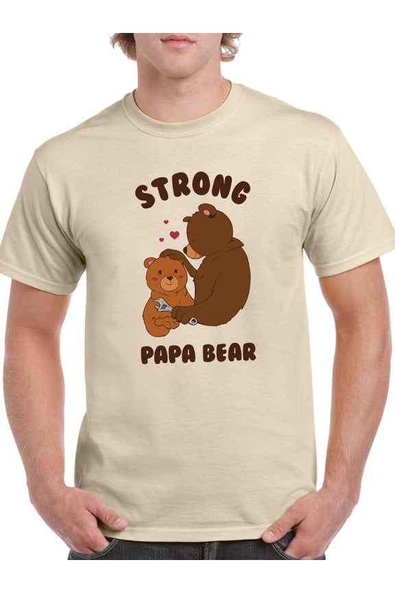 Strong Papa Bear T-Shirt Men -Smartprints Designs, Male Small