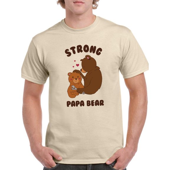Strong Papa Bear T-Shirt Men -Smartprints Designs, Male x-Large