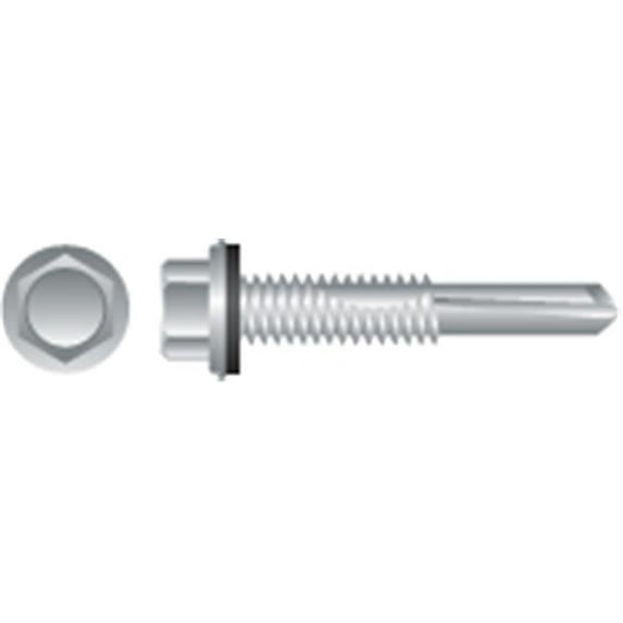 Strong-Point 12-24 x 1.25 in. Unslotted Indented Hex Washer Head Screws Zinc Plated Box of 3000