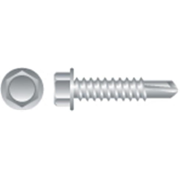 Strong-Point 4H1432 14-14 x 2 in. 410 Stainless Steel Unslotted Indented Hex Washer Head Screws Passivated and Waxed Box of 1 000