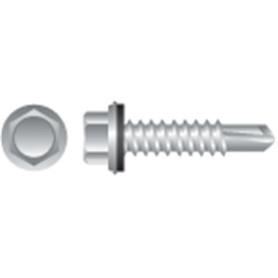 Strong-Point 4HA1024 10-16 x 1.50 in. 410 Stainless Steel Unslotted Indented Hex Washer Head Screws Passivated and Waxed Box of 2 000