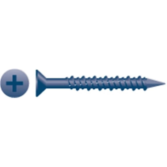 Strong-Point PCF436 0.25 x 2.25 in. Phillips Flat Head Screws Notched Thread Blue Ceramic Coating Box of 100