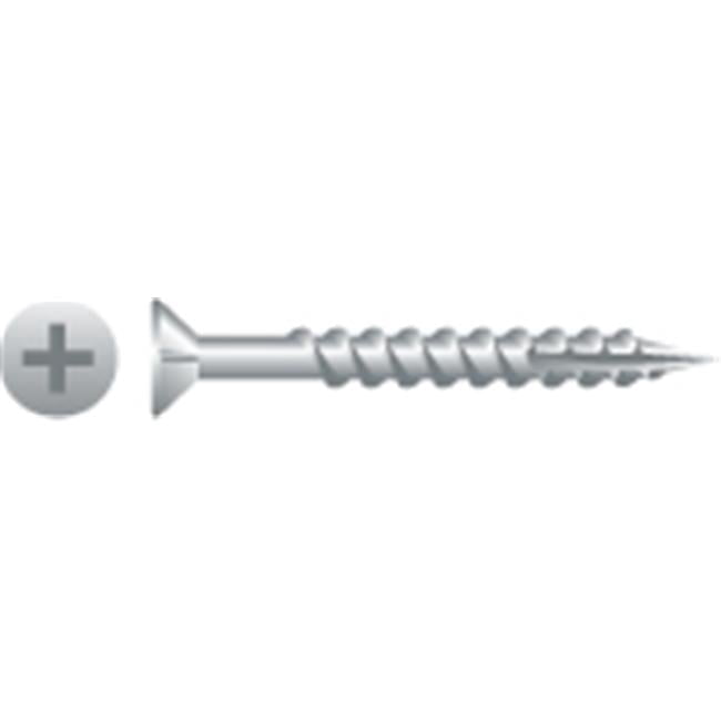 Strong-Point X820NZ 8 x 1.25 in. Phillips Flat Head Screw with Nibs Particle Board Screws  Zinc Plated  Box of 8 000
