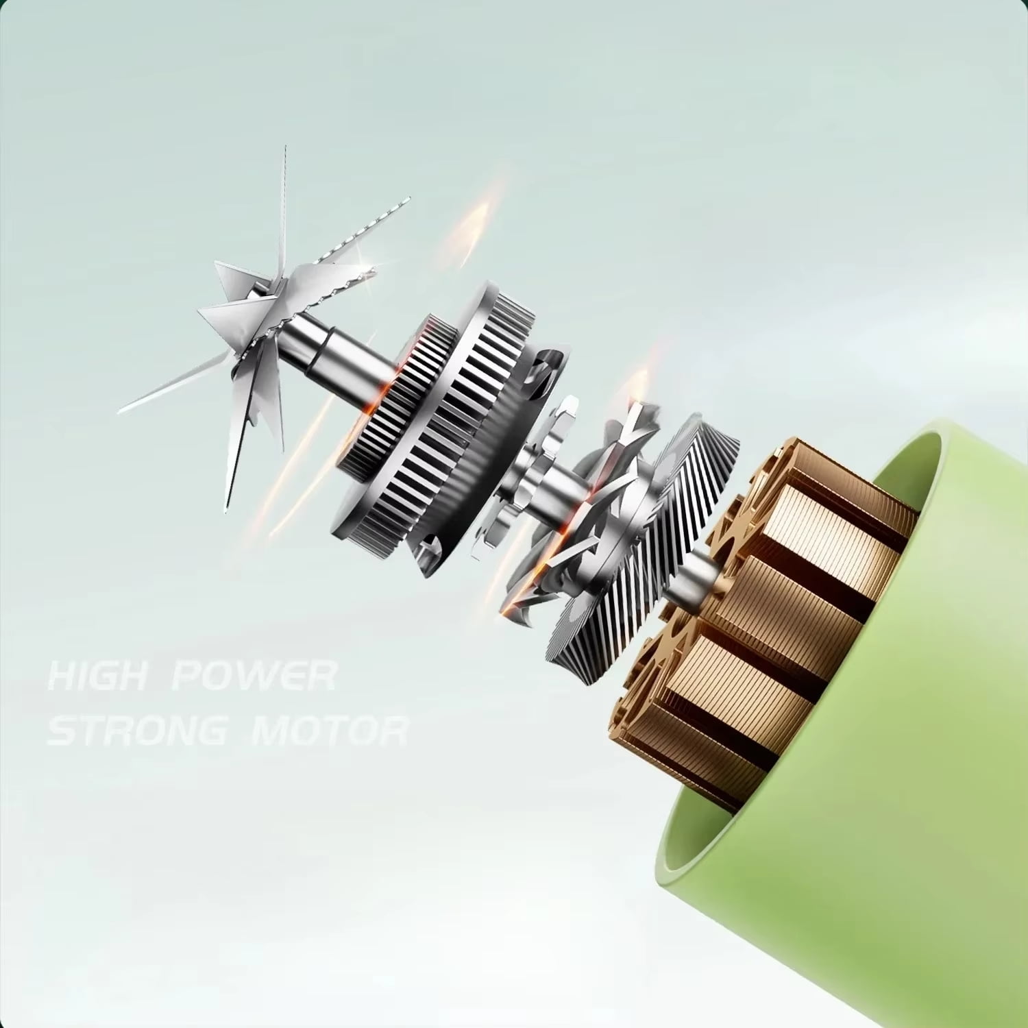 Strong Power Household Stainless Steel Small Portable Juicer with 10