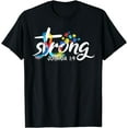 thumbnail image 1 of Strong Puzzle Pieces Ribbon Joshua 1:9 Autism Awareness T-Shirt, 1 of 4