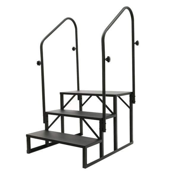 Strong RV Stairs Handrails Ladder with 3 Steps, 450 lbs Capacity per Step, Easy Installation and Maintenance for Safe and Convenient Access