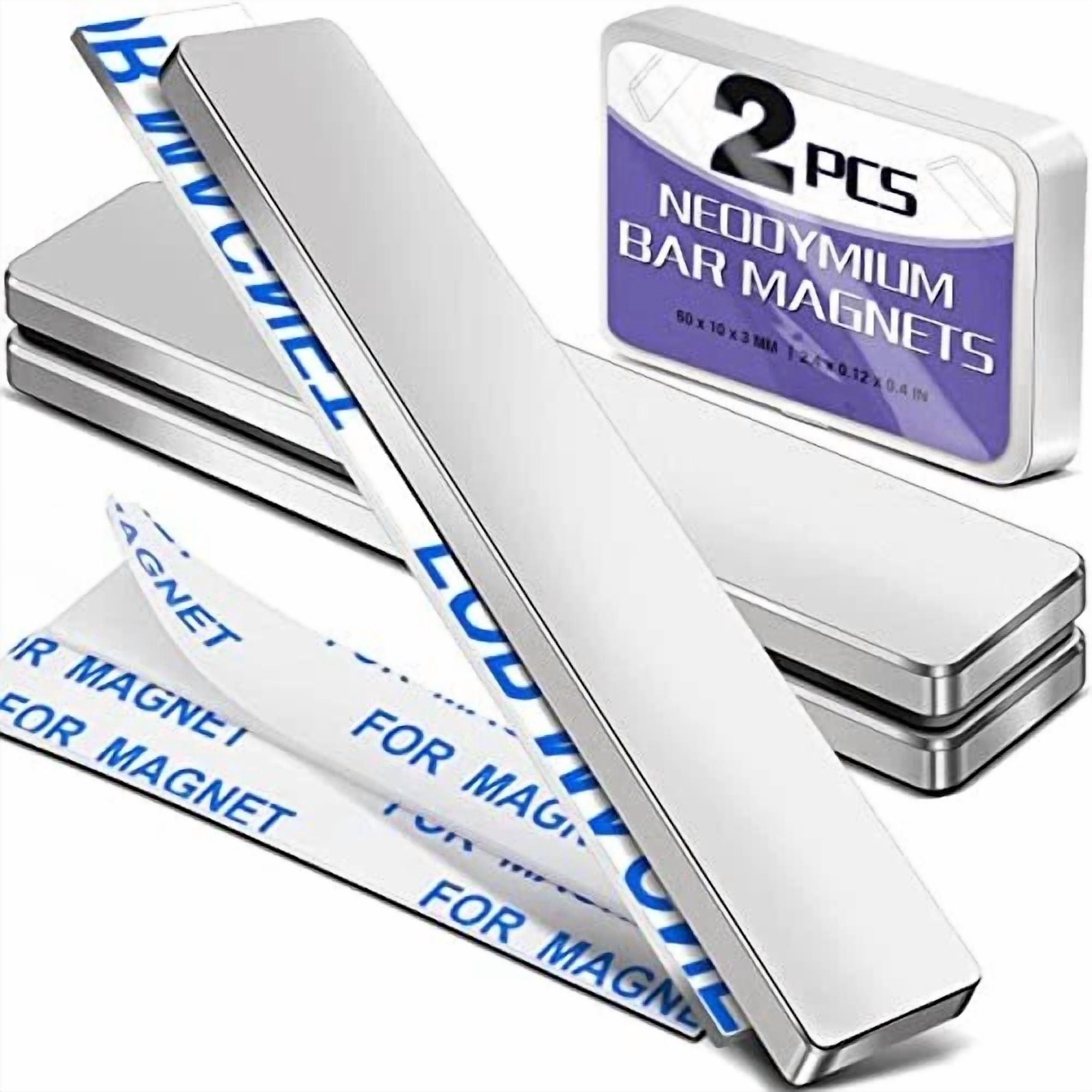 Strong Rare Earth Magnets, Heavy Duty Bar Magnets With Double-Sided Adhesive, Pa