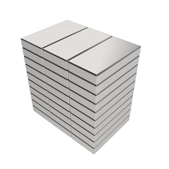 Strong Rare Earth Neodymium Magnets, Heavy Duty Bar Magnets with Double-Sided Adhesive, Powerful Pull Force, Perfect for Fridge, Garage, Kitchen, Science, Craft, Office, (20 * 10 3mm_30pcs)