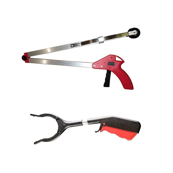 Strong Red And Black Collapsible Trash Tool constructed From Strong Aluminum Substance