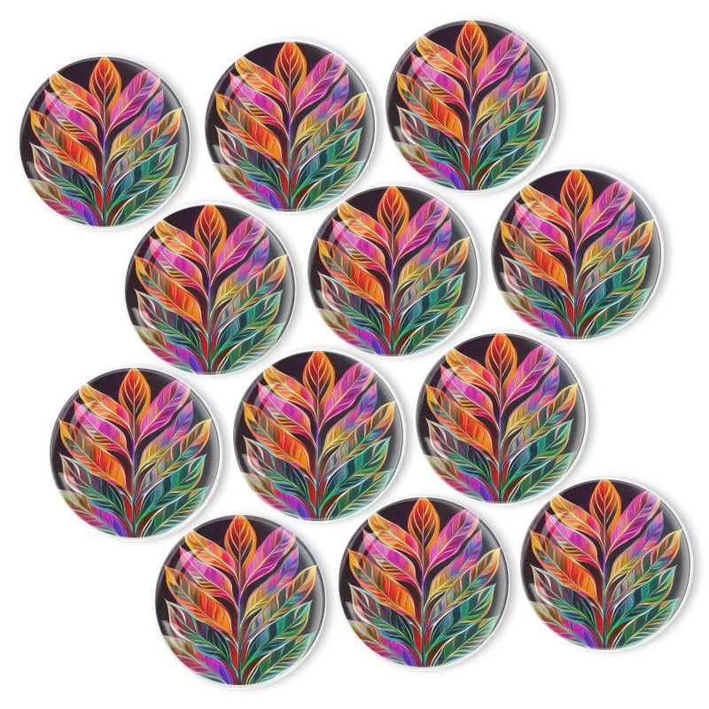 Strong Refrigerator Magnet Fridge Sticker, Colorful Leaves In The Shape ...