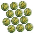 thumbnail image 1 of Strong Refrigerator Magnet Fridge Sticker, Well Textured Yellow-Green Palm Leaves 12Pcs Beautiful Photo Decorative Magnet Set, Small Round Crystal Glass Craftwork for Refrigerator Decor, 1 of 4