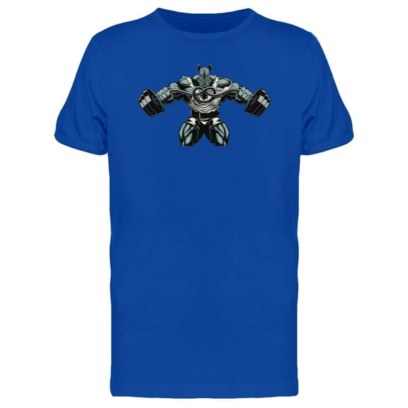 Strong Rhino With A Barbell T-Shirt Men -Image by Shutterstock, Male Large