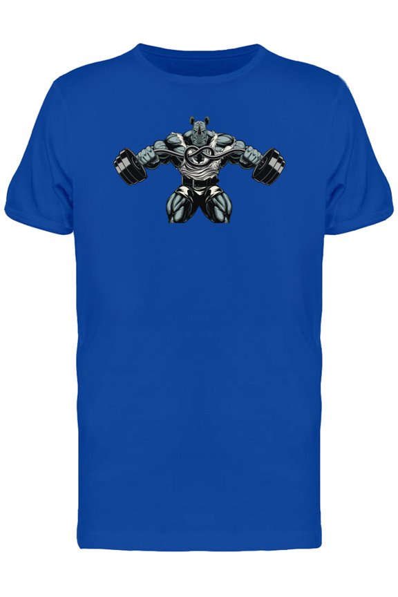 Strong Rhino With A Barbell T-Shirt Men -Image by Shutterstock, Male Small