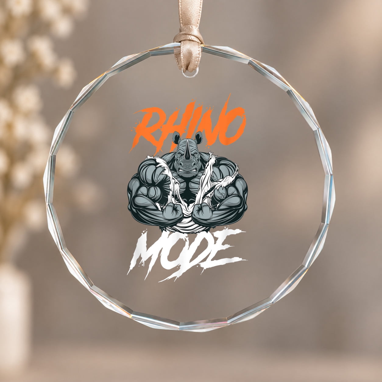 Fat Rinoh Strong Rhino With Big Biceps Rhino Mode For Gym Lover Ornament ...