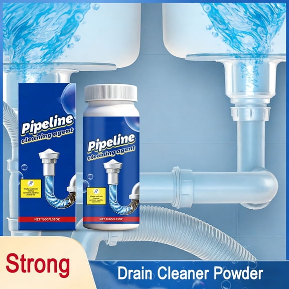 Strong Sink And Toilet Dredging Powder,Heavy Duty Hair Grease Soap Scum Remover Fast Acting Formula,Multipurpose Drain Cleaner for Kitchen Sinks Toilets Bathtubs and Bathroom Drains-A