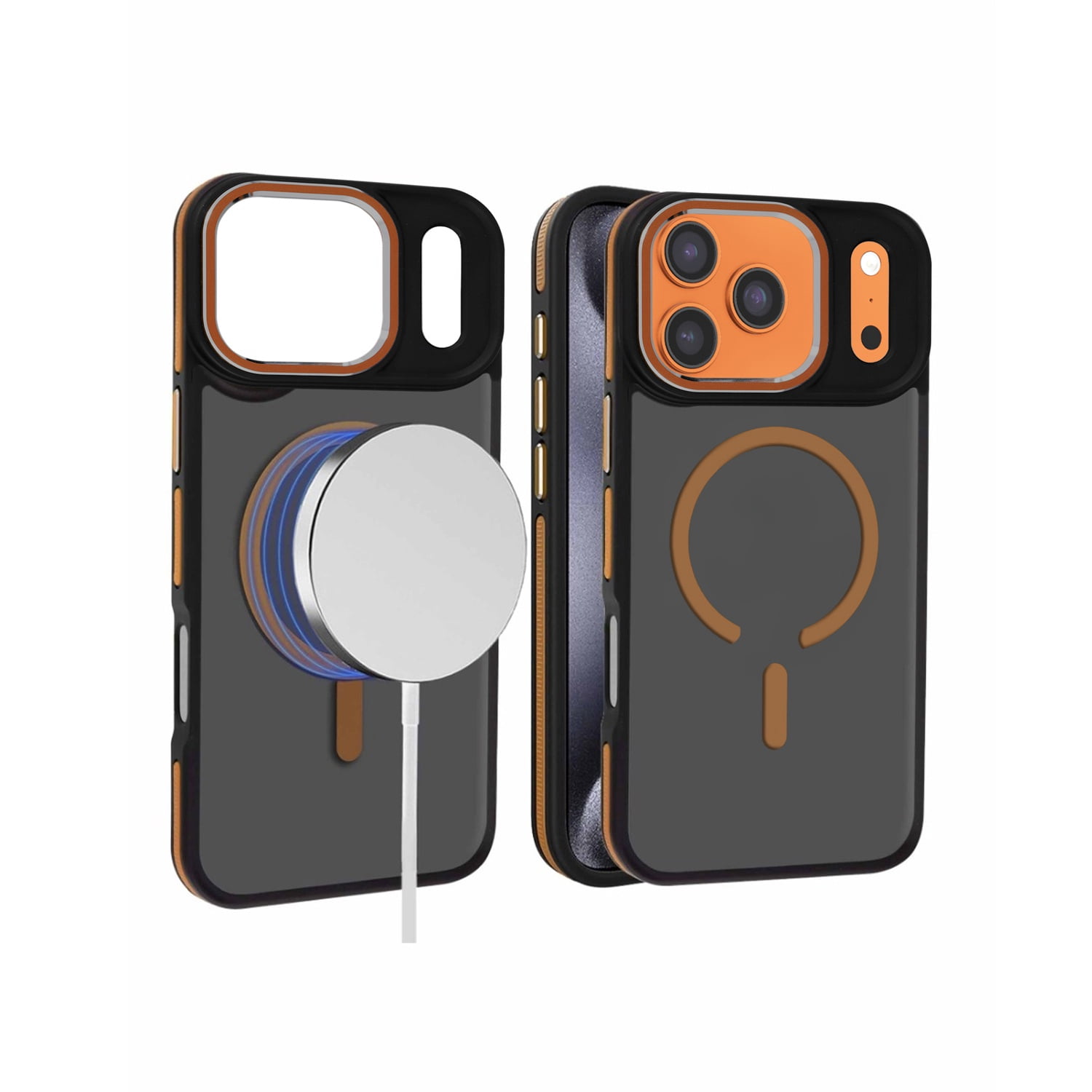 Strong Slim Non-Slip Translucent Matte Wireless Charging Case for iPhone 17 Pro Max - Desert Gold