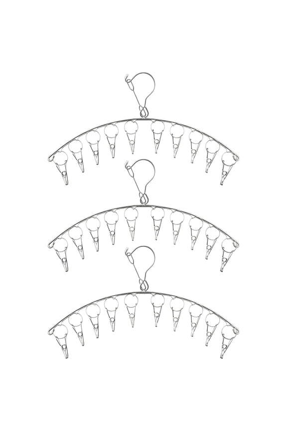 Strong Stainless Steel Sock Holder 3 Pack Space Saving Drying Solution